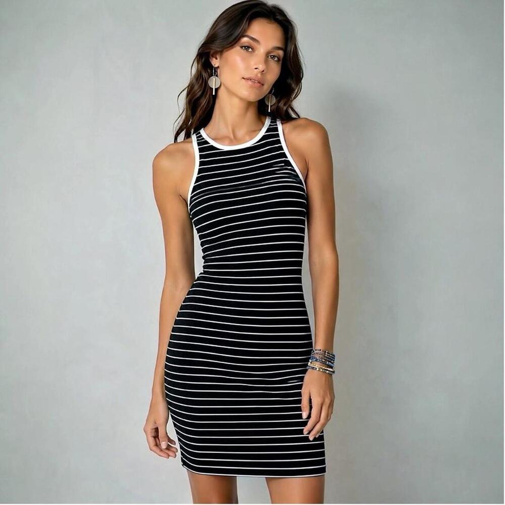 Susana monaco striped racerback bodycon